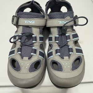 Teva Women’s Gray and Light Blue Closed-Toe Sport Sandals